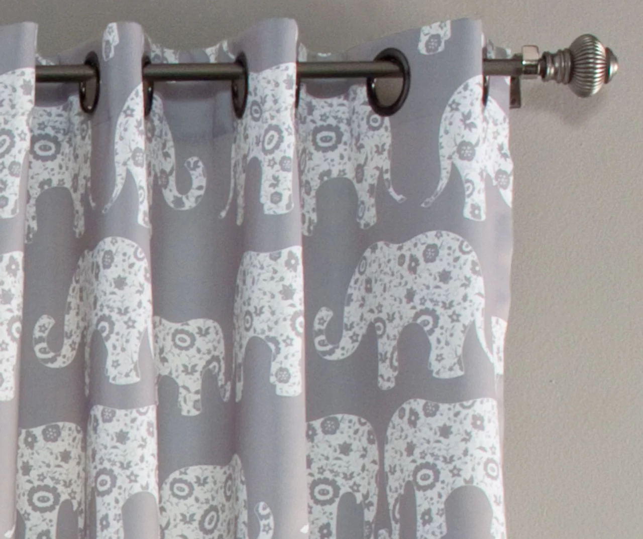 Elephant Parade Room-Darkening Grommet Curtain Panel Pair, (84") 5 Elephant Parade Room-Darkening Grommet Curtain Panel Pair, (84") - Image 3