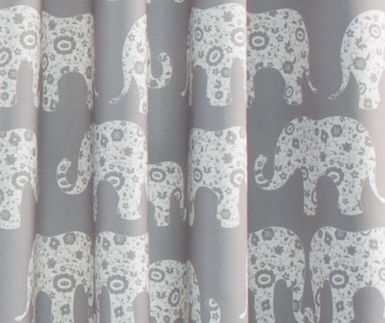 Elephant Parade Room-Darkening Grommet Curtain Panel Pair, (84") 6 Elephant Parade Room-Darkening Grommet Curtain Panel Pair, (84") - Image 4