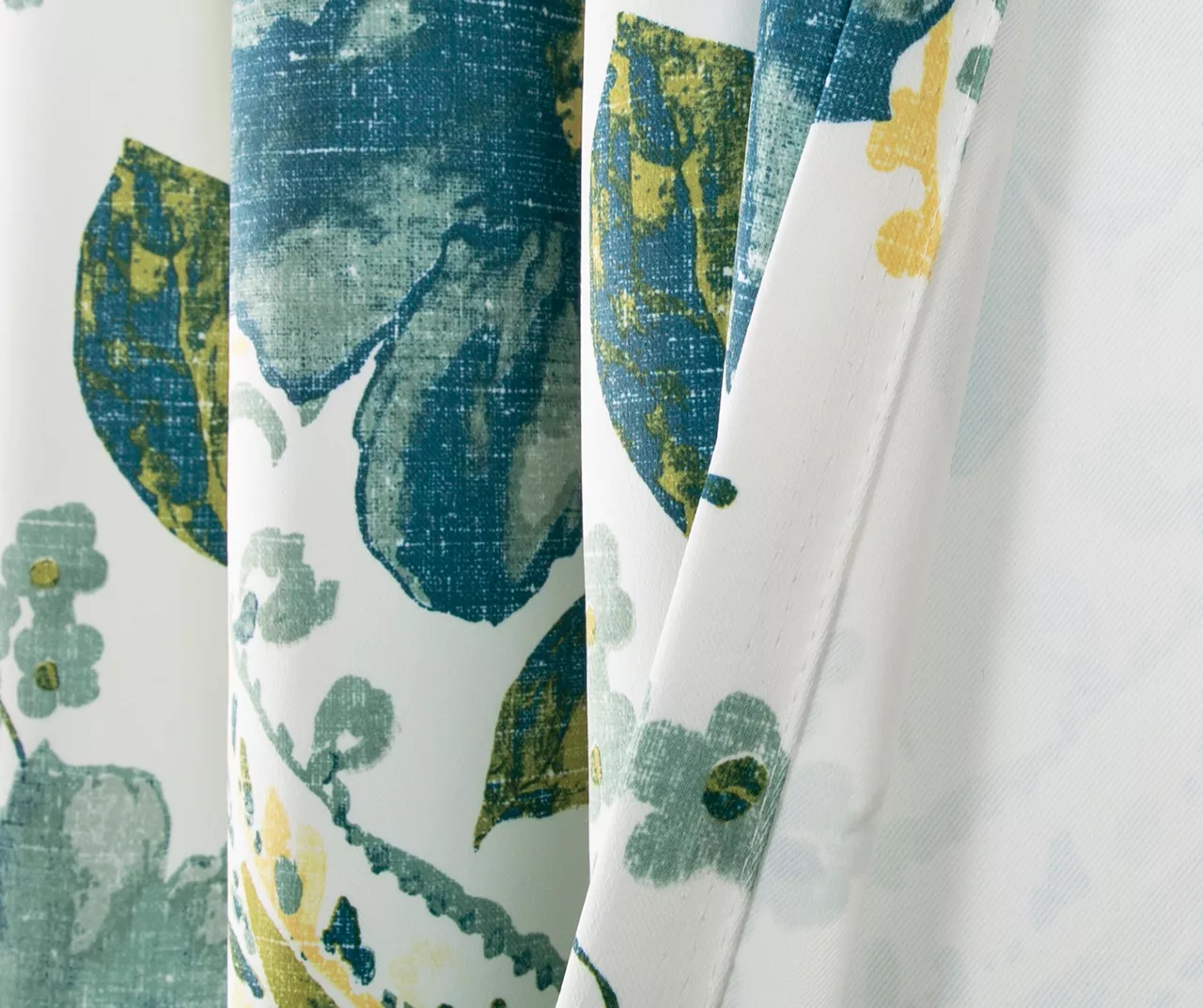 Floral Paisley Blue & Green Room-Darkening Grommet Curtain Panel Pair, (63") 6 Floral Paisley Blue & Green Room-Darkening Grommet Curtain Panel Pair, (63") - Image 4