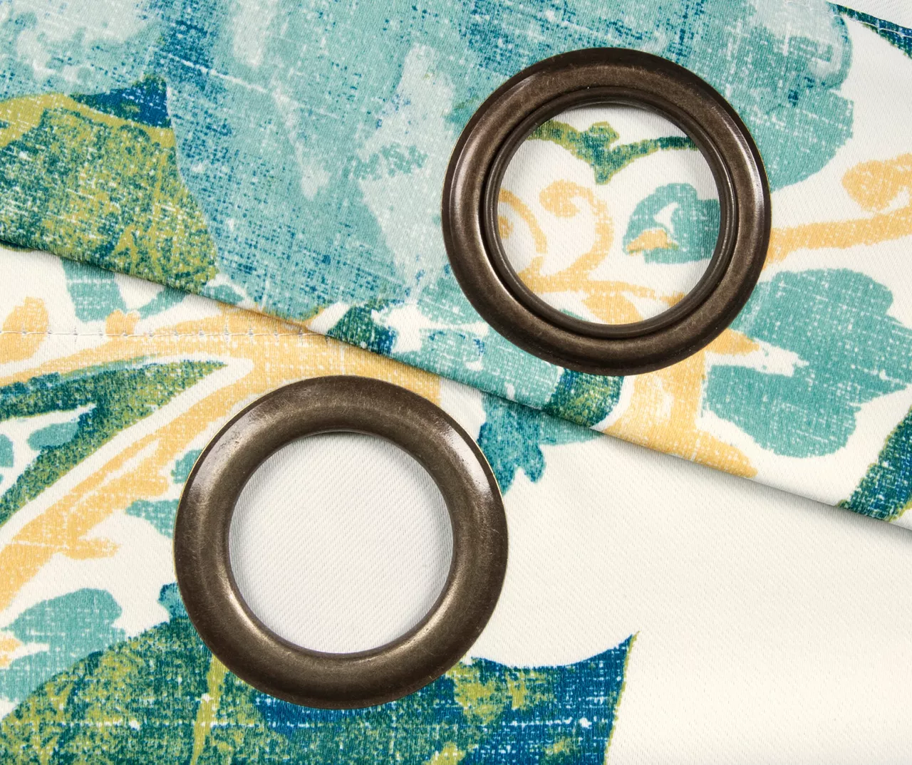 Floral Paisley Blue & Green Room-Darkening Grommet Curtain Panel Pair, (63") 7 Floral Paisley Blue & Green Room-Darkening Grommet Curtain Panel Pair, (63") - Image 5