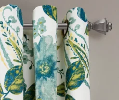 Floral Paisley Blue & Green Room-Darkening Grommet Curtain Panel Pair -DHP Sales Store 810468422 1 1
