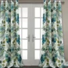 Floral Paisley Blue & Green Room-Darkening Grommet Curtain Panel Pair, (95") -DHP Sales Store 810468422