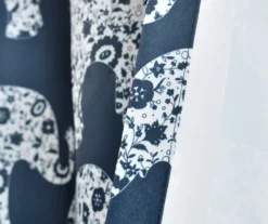 Elephant Parade Navy Room-Darkening Grommet Curtain Panel Pair, (84") -DHP Sales Store 810468431 4 1