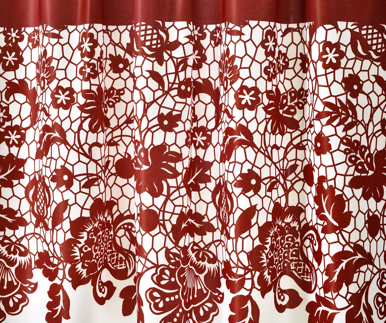 Estate Garden Red & White Room-Darkening Rod Pocket Curtain Panel Pair, (95") 5 Estate Garden Red & White Room-Darkening Rod Pocket Curtain Panel Pair, (95") - Image 3