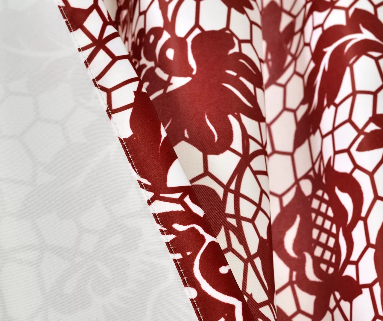 Estate Garden Red & White Room-Darkening Rod Pocket Curtain Panel Pair, (95") 7 Estate Garden Red & White Room-Darkening Rod Pocket Curtain Panel Pair, (95") - Image 5