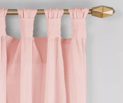 Priya Pink Semi-Sheer Tab Top Curtain Panel, (95") -DHP Sales Store 810474043 2
