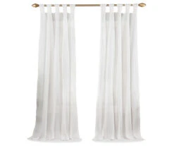 Priya White Semi-Sheer Tab Top Curtain Panel, (84") 11 Priya White Semi-Sheer Tab Top Curtain Panel, (84") -DHP Sales Store 810474070 4