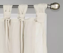 Priya Natural Semi-Sheer Tab Top Curtain Panel, (84") -DHP Sales Store 810474071 2
