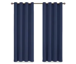 Round & Round Navy Blackout Grommet Curtain Panel, (108") -DHP Sales Store 810474093 4
