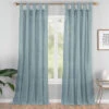 Priya Blue Semi-Sheer Tab Top Curtain Panel, (95") -DHP Sales Store 810474121 1 1