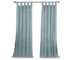 Priya Blue Semi-Sheer Tab Top Curtain Panel, (95") -DHP Sales Store 810474121 4