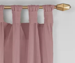 Priya Dark Rose Semi-Sheer Tab Top Curtain Panel, (95") -DHP Sales Store 810474122 2