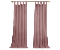 Priya Dark Rose Semi-Sheer Tab Top Curtain Panel, (95") -DHP Sales Store 810474122 4