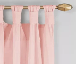 Priya Pink Semi-Sheer Tab Top Curtain Panel, (84") -DHP Sales Store 810474125 2