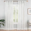 Priya White Semi-Sheer Tab Top Curtain Panel, (95") -DHP Sales Store 810474128 1 1