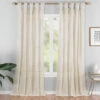 Priya Natural Semi-Sheer Tab Top Curtain Panel, (63") -DHP Sales Store 810474130 1 1