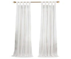 Priya White Semi-Sheer Tab Top Curtain Panel, (63") 11 Priya White Semi-Sheer Tab Top Curtain Panel, (63") -DHP Sales Store 810474131 4