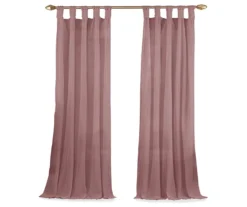 Priya Dark Rose Semi-Sheer Tab Top Curtain Panel, (63") 11 Priya Dark Rose Semi-Sheer Tab Top Curtain Panel, (63") -DHP Sales Store 810474133 4