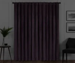 Harper Plum Velvet Blackout Rod Pocket Curtain Panel, (95") -DHP Sales Store 810474868 6