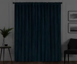 Harper Teal Velvet Blackout Rod Pocket Curtain Panel, (95") -DHP Sales Store 810474870 6