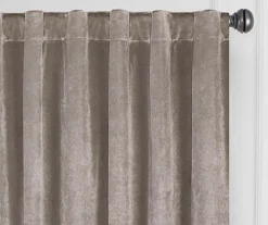 Harper Mushroom Velvet Blackout Rod Pocket Curtain Panel, (95") 12 Harper Mushroom Velvet Blackout Rod Pocket Curtain Panel, (95") -DHP Sales Store 810474941 2