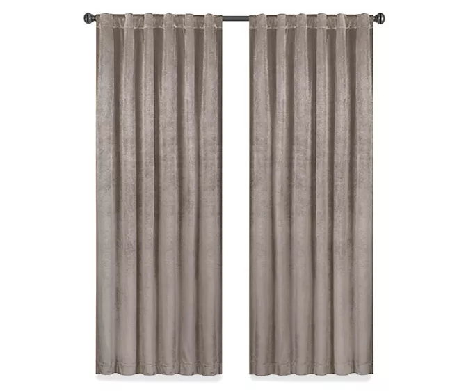 Harper Mushroom Velvet Blackout Rod Pocket Curtain Panel, (95") 6 Harper Mushroom Velvet Blackout Rod Pocket Curtain Panel, (95") - Image 4