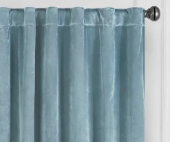 Harper Blue Velvet Blackout Rod Pocket Curtain Panel, (108") 12 Harper Blue Velvet Blackout Rod Pocket Curtain Panel, (108") -DHP Sales Store 810474946 2