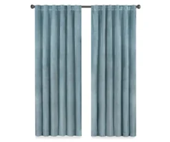 Harper Blue Velvet Blackout Rod Pocket Curtain Panel, (108") 14 Harper Blue Velvet Blackout Rod Pocket Curtain Panel, (108") -DHP Sales Store 810474946 4