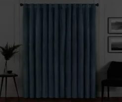 Harper Blue Velvet Blackout Rod Pocket Curtain Panel, (108") 16 Harper Blue Velvet Blackout Rod Pocket Curtain Panel, (108") -DHP Sales Store 810474946 6