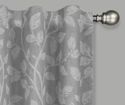 Nora Botanical Gray Blackout Rod Pocket Curtain Panel, (84") -DHP Sales Store 810474958 2
