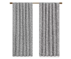 Nora Botanical Gray Blackout Rod Pocket Curtain Panel, (84") -DHP Sales Store 810474958 4