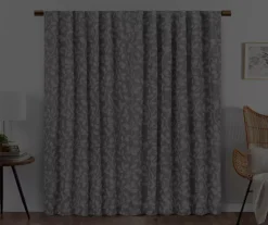 Nora Botanical Gray Blackout Rod Pocket Curtain Panel, (84") -DHP Sales Store 810474958 6
