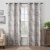 Martina Medallion Taupe Blackout Grommet Curtain Panel, (84") -DHP Sales Store 810474962 1 1