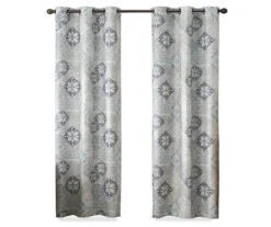 Martina Medallion Blue Blackout Grommet Curtain Panel, (63") -DHP Sales Store 810474967 4 1