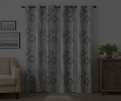 Martina Medallion Blue Blackout Grommet Curtain Panel, (63") -DHP Sales Store 810474967 6 1
