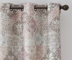 Martina Medallion Rose Blackout Grommet Curtain Panel, (95") 12 Martina Medallion Rose Blackout Grommet Curtain Panel, (95") -DHP Sales Store 810474968 2