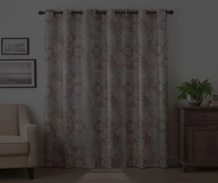 Martina Medallion Rose Blackout Grommet Curtain Panel, (95") 8 Martina Medallion Rose Blackout Grommet Curtain Panel, (95") - Image 6