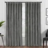 Harper Charcoal Velvet Blackout Rod Pocket Curtain Panel, (63") 1 Harper Charcoal Velvet Blackout Rod Pocket Curtain Panel, (63") -DHP Sales Store 810474983 1