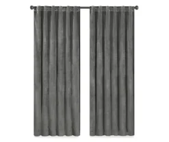 Harper Charcoal Velvet Blackout Rod Pocket Curtain Panel, (63") -DHP Sales Store 810474983 4