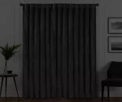 Harper Charcoal Velvet Blackout Rod Pocket Curtain Panel, (63") -DHP Sales Store 810474983 6