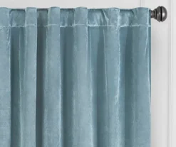 Harper Blue Velvet Blackout Rod Pocket Curtain Panel, (63") -DHP Sales Store 810474984 2
