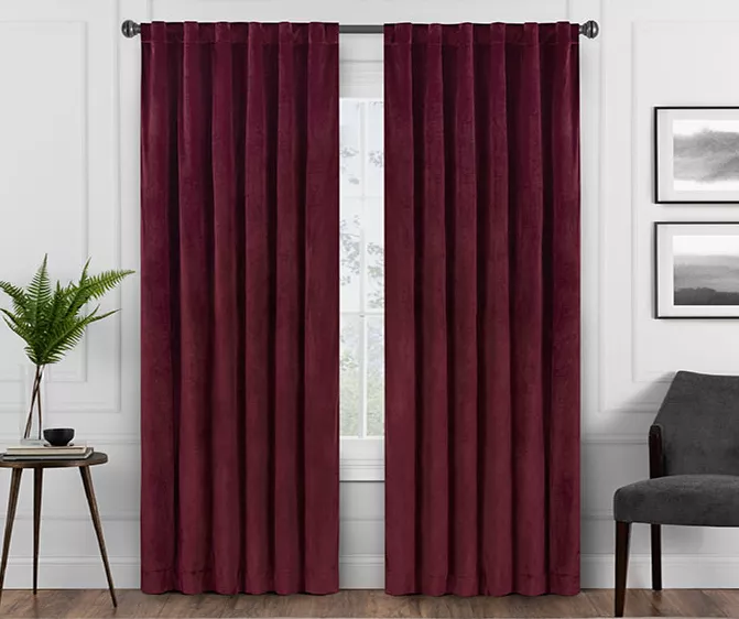 Harper Port Velvet Blackout Rod Pocket Curtain Panel, (108") 3 Harper Port Velvet Blackout Rod Pocket Curtain Panel, (108")