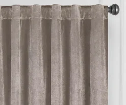 Harper Mushroom Velvet Blackout Rod Pocket Curtain Panel, (84") -DHP Sales Store 810475013 2