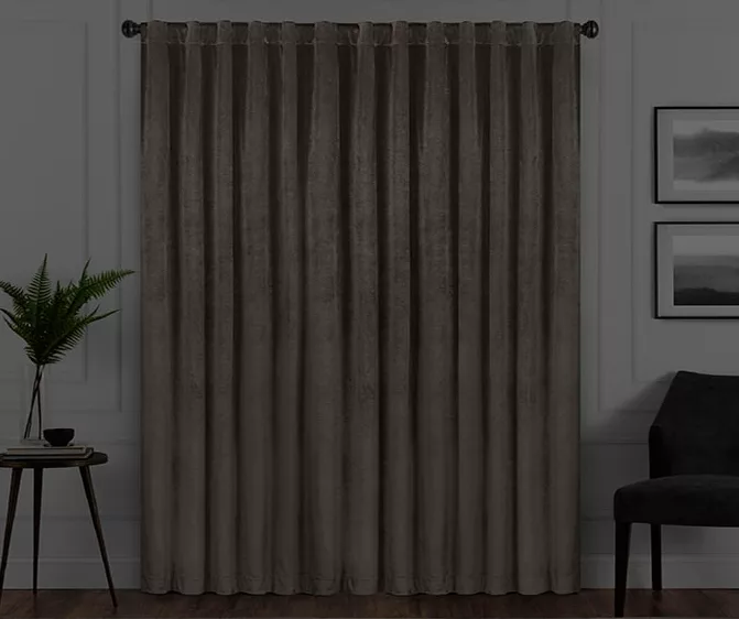 Harper Mushroom Velvet Blackout Rod Pocket Curtain Panel, (63") 8 Harper Mushroom Velvet Blackout Rod Pocket Curtain Panel, (63") - Image 6