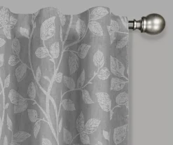 Nora Botanical Gray Blackout Rod Pocket Curtain Panel, (63") 12 Nora Botanical Gray Blackout Rod Pocket Curtain Panel, (63") -DHP Sales Store 810475043 2