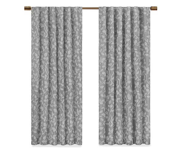 Nora Botanical Gray Blackout Rod Pocket Curtain Panel, (63") 6 Nora Botanical Gray Blackout Rod Pocket Curtain Panel, (63") - Image 4