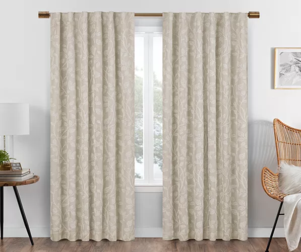 Eclipse Nora Botanical Blackout Rod Pocket Curtain Panel 4 Eclipse Nora Botanical Blackout Rod Pocket Curtain Panel - Image 2