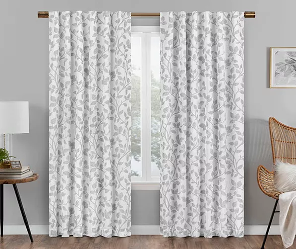 Eclipse Nora Botanical Blackout Rod Pocket Curtain Panel 3 Eclipse Nora Botanical Blackout Rod Pocket Curtain Panel