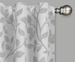 Nora Botanical White Blackout Rod Pocket Curtain Panel, (63") -DHP Sales Store 810475047 2