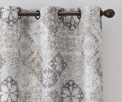 Martina Medallion Taupe Blackout Grommet Curtain Panel, (95") -DHP Sales Store 810475061 2